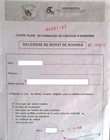 Récepissé de dépôt